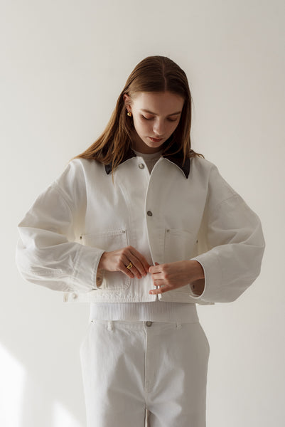 【2月10日(火)20:00〜 販売開始】アクセントカラーデニムジャケット｜ACCENT COLLAR DENIM JACKET