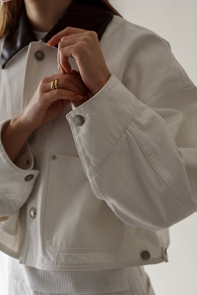 【2月10日(火)20:00〜 販売開始】アクセントカラーデニムジャケット｜ACCENT COLLAR DENIM JACKET