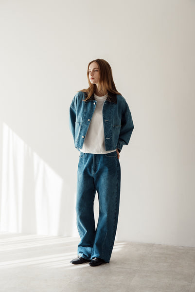 【2月10日(火)20:00〜 販売開始】アクセントカラーデニムジャケット｜ACCENT COLLAR DENIM JACKET