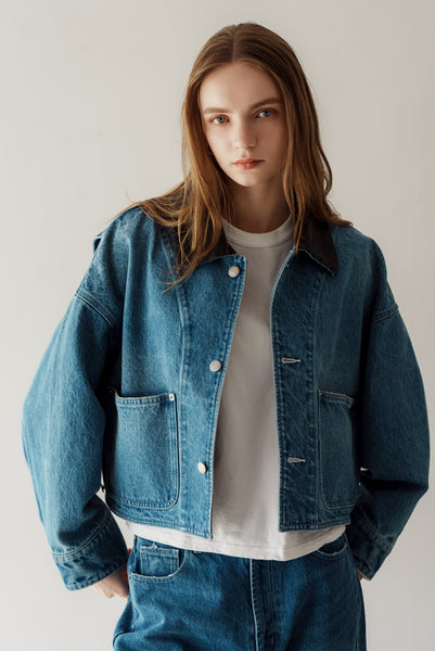 【2月10日(火)20:00〜 販売開始】アクセントカラーデニムジャケット｜ACCENT COLLAR DENIM JACKET