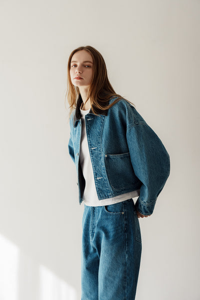 【2月10日(火)20:00〜 販売開始】アクセントカラーデニムジャケット｜ACCENT COLLAR DENIM JACKET