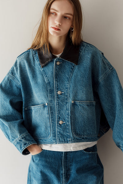 【2月10日(火)20:00〜 販売開始】アクセントカラーデニムジャケット｜ACCENT COLLAR DENIM JACKET
