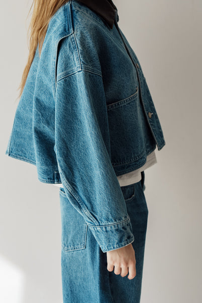 【2月10日(火)20:00〜 販売開始】アクセントカラーデニムジャケット｜ACCENT COLLAR DENIM JACKET