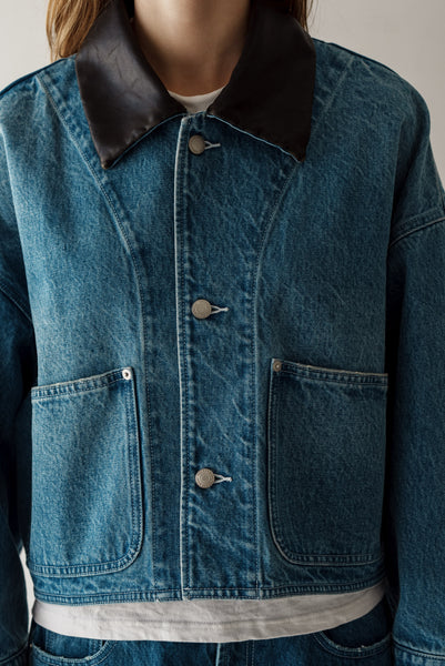 【2月10日(火)20:00〜 販売開始】アクセントカラーデニムジャケット｜ACCENT COLLAR DENIM JACKET