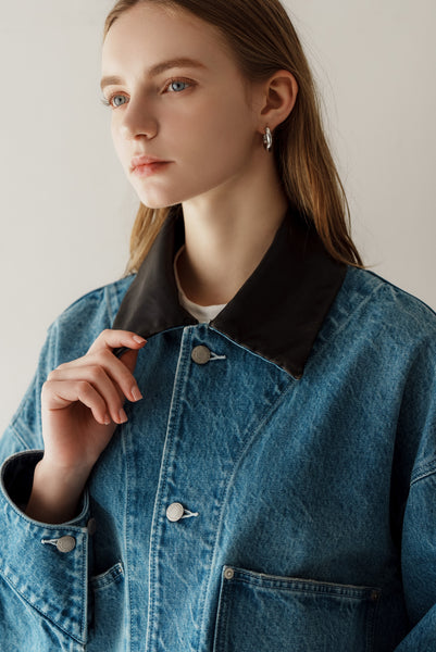 【2月10日(火)20:00〜 販売開始】アクセントカラーデニムジャケット｜ACCENT COLLAR DENIM JACKET