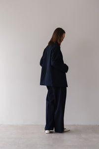 専用ぺーじ。 regleam ノーカラージャケット M ネイビー ノーカラーシングルジャケット｜NO-COLLAR SINGLE JACKETの通販｜regleam