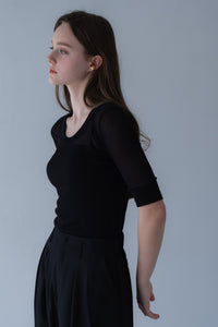 2WAY5分袖シアーニット｜2WAY HALF SLEEVE SHEER KNITの通販｜regleam