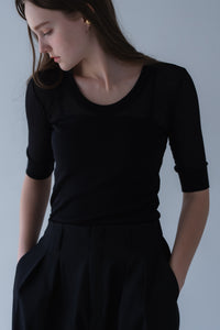 2WAY5分袖シアーニット｜2WAY HALF SLEEVE SHEER KNITの通販｜regleam
