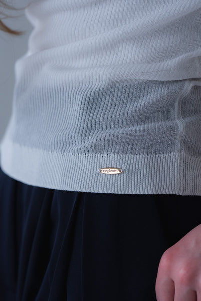 【4月7日(火)12:00〜 受注予約開始】2WAY5分袖シアーニット｜2WAY HALF SLEEVE SHEER KNIT