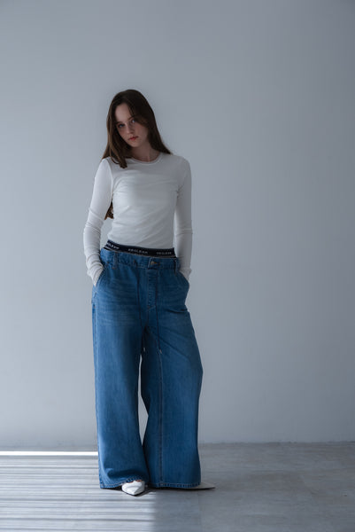 【4月2日(木)20:00〜 販売開始】ダブルウエストデニムパンツ｜DOUBLE WAIST DENIM PANTS