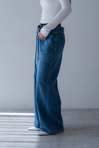 【4月2日(木)20:00〜 販売開始】ダブルウエストデニムパンツ｜DOUBLE WAIST DENIM PANTS