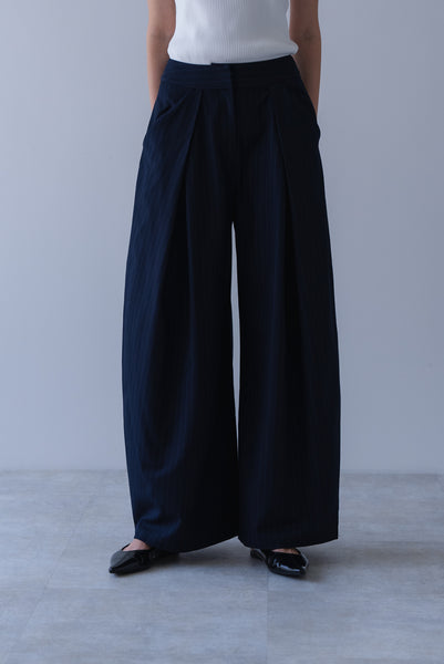 【6月22日(月)20:00〜 販売開始】ドレープストライプパンツ｜DRAPE STRIPED PANTS