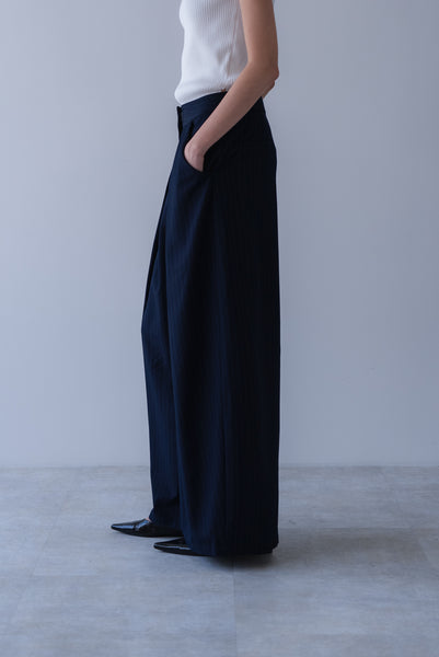 【6月22日(月)20:00〜 販売開始】ドレープストライプパンツ｜DRAPE STRIPED PANTS