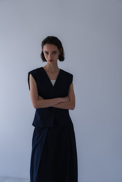 【6月22日(月)20:00〜 販売開始】ストライプシェイプベスト｜STRIPE SHAPE VEST