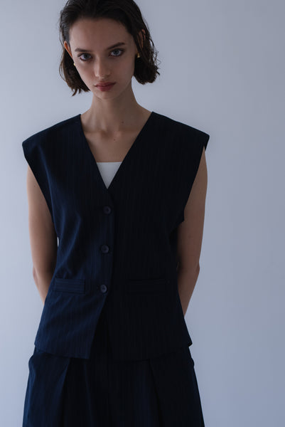 【6月22日(月)20:00〜 販売開始】ストライプシェイプベスト｜STRIPE SHAPE VEST