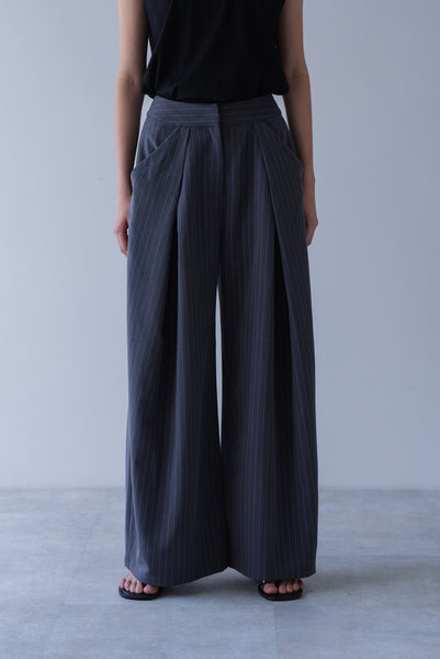 【6月22日(月)20:00〜 販売開始】ドレープストライプパンツ｜DRAPE STRIPED PANTS