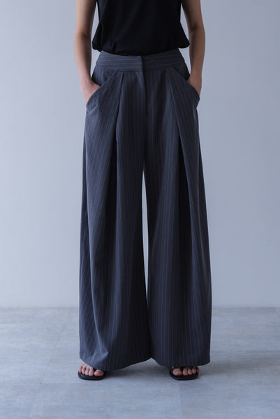 【6月22日(月)20:00〜 販売開始】ドレープストライプパンツ｜DRAPE STRIPED PANTS
