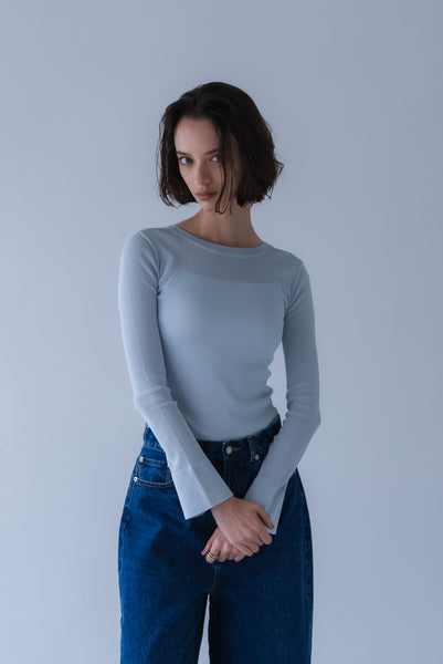 【7月3日(金)12:00〜 受注予約開始】フレアスリーブリブニット｜FLARED SLEEVE RIB KNIT