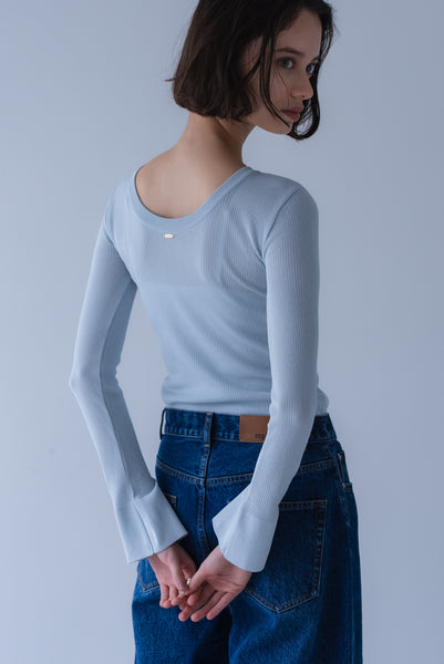 【7月3日(金)12:00〜 受注予約開始】フレアスリーブリブニット｜FLARED SLEEVE RIB KNIT
