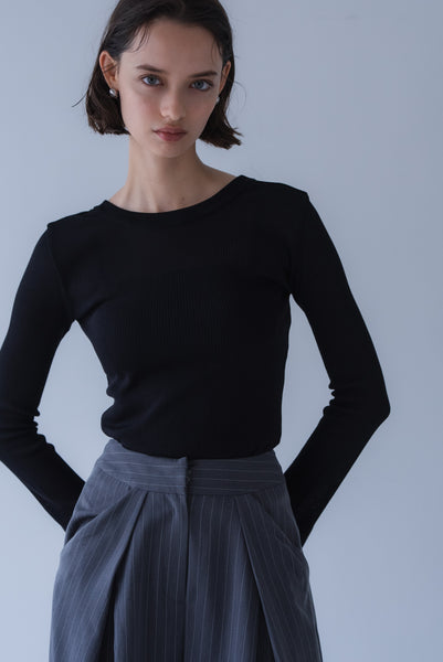 【7月3日(金)12:00〜 受注予約開始】フレアスリーブリブニット｜FLARED SLEEVE RIB KNIT