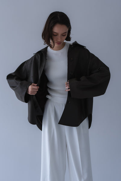 【7月17日(金)12:00〜 受注予約開始】エコレザーシャツジャケット｜ECO LEATHER SHIRT JACKET
