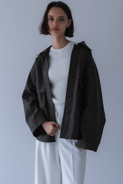 【7月17日(金)12:00〜 受注予約開始】エコレザーシャツジャケット｜ECO LEATHER SHIRT JACKET