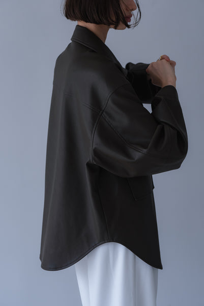 【7月17日(金)12:00〜 受注予約開始】エコレザーシャツジャケット｜ECO LEATHER SHIRT JACKET