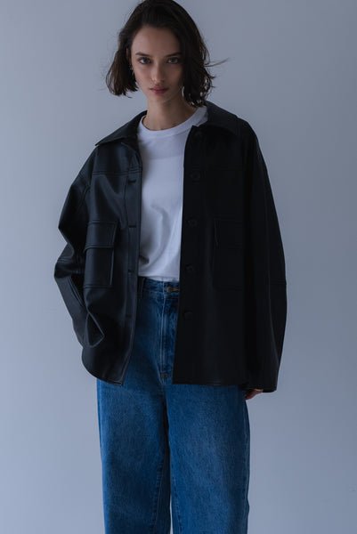 【7月17日(金)12:00〜 受注予約開始】エコレザーシャツジャケット｜ECO LEATHER SHIRT JACKET