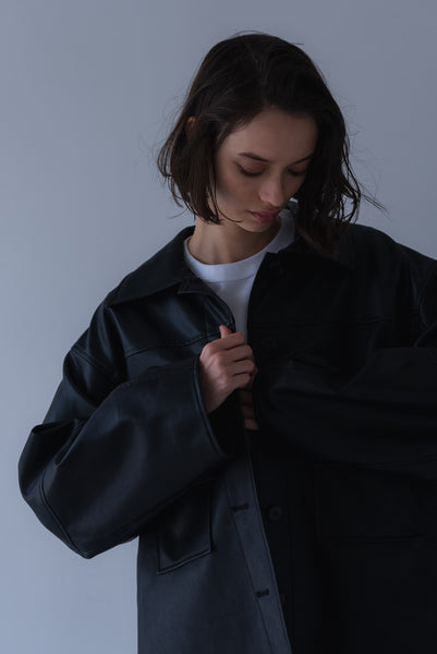 【7月17日(金)12:00〜 受注予約開始】エコレザーシャツジャケット｜ECO LEATHER SHIRT JACKET