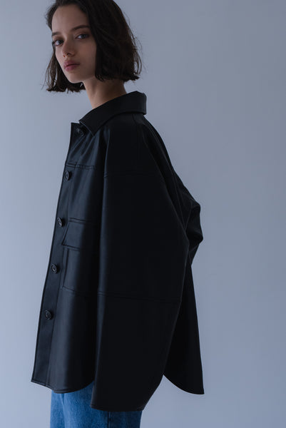 【7月17日(金)12:00〜 受注予約開始】エコレザーシャツジャケット｜ECO LEATHER SHIRT JACKET