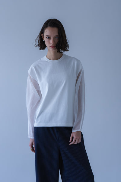 【8月18日(火)20:00〜 販売開始】シアースリーブオーバーカットソー｜SHEER SLEEVE OVER CUT AND SEW