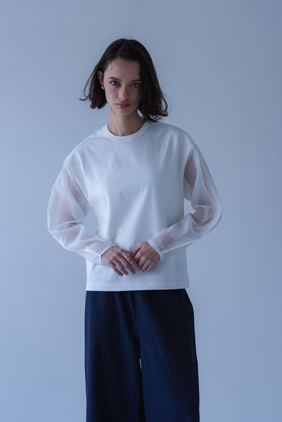 【8月18日(火)20:00〜 販売開始】シアースリーブオーバーカットソー｜SHEER SLEEVE OVER CUT AND SEW