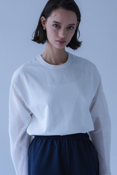 【8月18日(火)20:00〜 販売開始】シアースリーブオーバーカットソー｜SHEER SLEEVE OVER CUT AND SEW