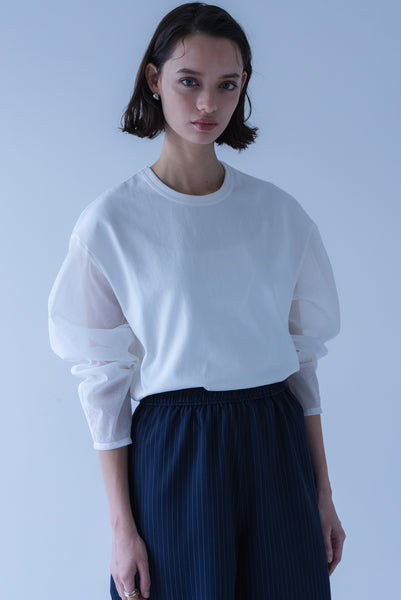 【8月18日(火)20:00〜 販売開始】シアースリーブオーバーカットソー｜SHEER SLEEVE OVER CUT AND SEW