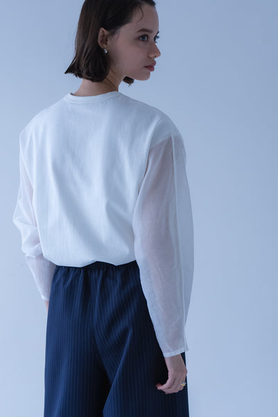 【8月18日(火)20:00〜 販売開始】シアースリーブオーバーカットソー｜SHEER SLEEVE OVER CUT AND SEW