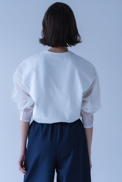 【8月18日(火)20:00〜 販売開始】シアースリーブオーバーカットソー｜SHEER SLEEVE OVER CUT AND SEW
