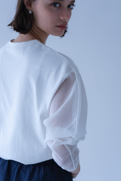 【8月18日(火)20:00〜 販売開始】シアースリーブオーバーカットソー｜SHEER SLEEVE OVER CUT AND SEW