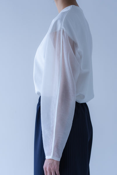 【8月18日(火)20:00〜 販売開始】シアースリーブオーバーカットソー｜SHEER SLEEVE OVER CUT AND SEW
