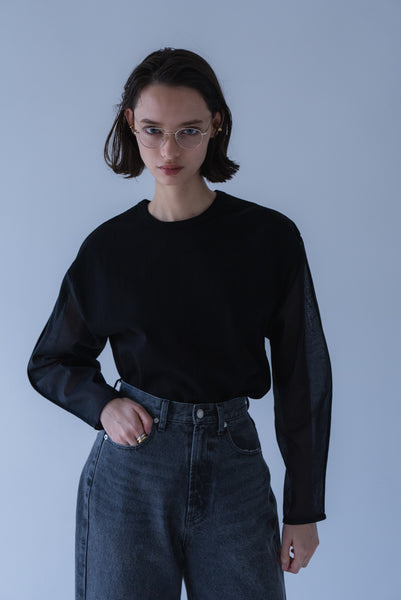 【8月18日(火)20:00〜 販売開始】シアースリーブオーバーカットソー｜SHEER SLEEVE OVER CUT AND SEW