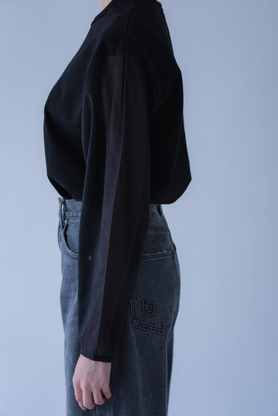 【8月18日(火)20:00〜 販売開始】シアースリーブオーバーカットソー｜SHEER SLEEVE OVER CUT AND SEW