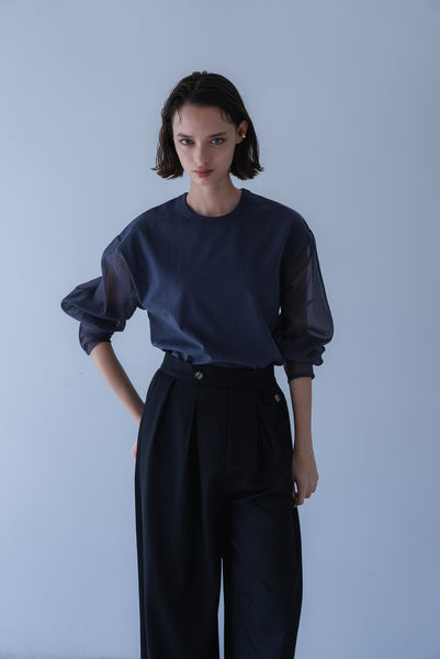【8月18日(火)20:00〜 販売開始】シアースリーブオーバーカットソー｜SHEER SLEEVE OVER CUT AND SEW