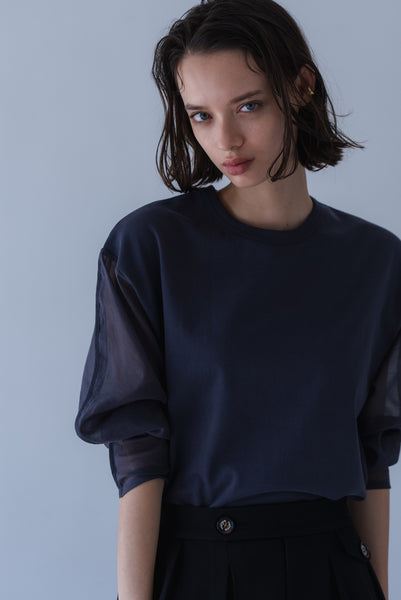 【8月18日(火)20:00〜 販売開始】シアースリーブオーバーカットソー｜SHEER SLEEVE OVER CUT AND SEW