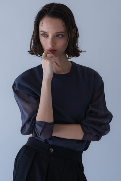 【8月18日(火)20:00〜 販売開始】シアースリーブオーバーカットソー｜SHEER SLEEVE OVER CUT AND SEW