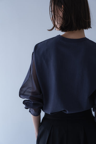 【8月18日(火)20:00〜 販売開始】シアースリーブオーバーカットソー｜SHEER SLEEVE OVER CUT AND SEW