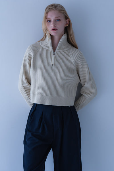 【2026年9月 POPUP】リブハーフジップニット｜RIBBED HALF-ZIP KNIT