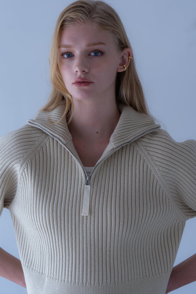 【2026年9月 POPUP】リブハーフジップニット｜RIBBED HALF-ZIP KNIT