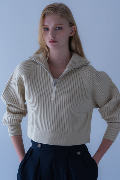 【2026年9月 POPUP】リブハーフジップニット｜RIBBED HALF-ZIP KNIT
