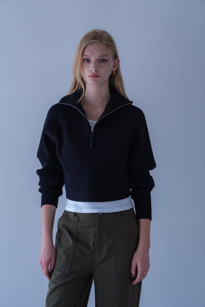 【2026年9月 POPUP】リブハーフジップニット｜RIBBED HALF-ZIP KNIT