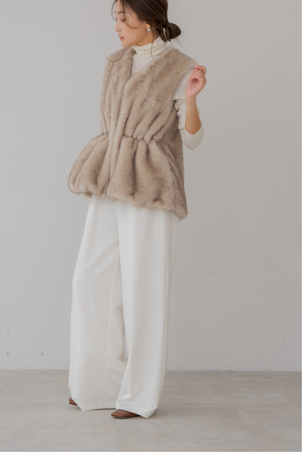 シェイプコードファーベスト｜SHAPE CORD FUR VESTの通販｜regleam
