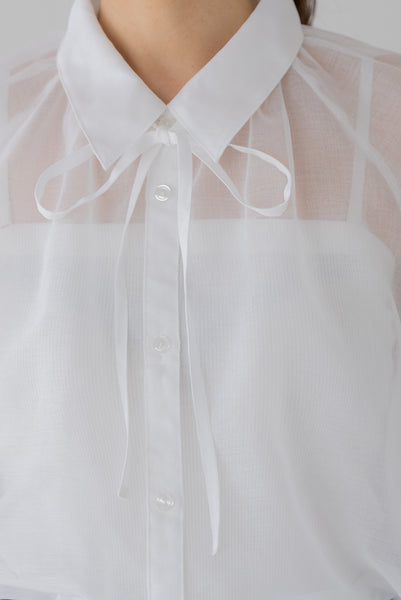 【5月12日(月)20:00〜 販売開始】リボンシアーブラウス｜RIBBON SHEER BLOUSE